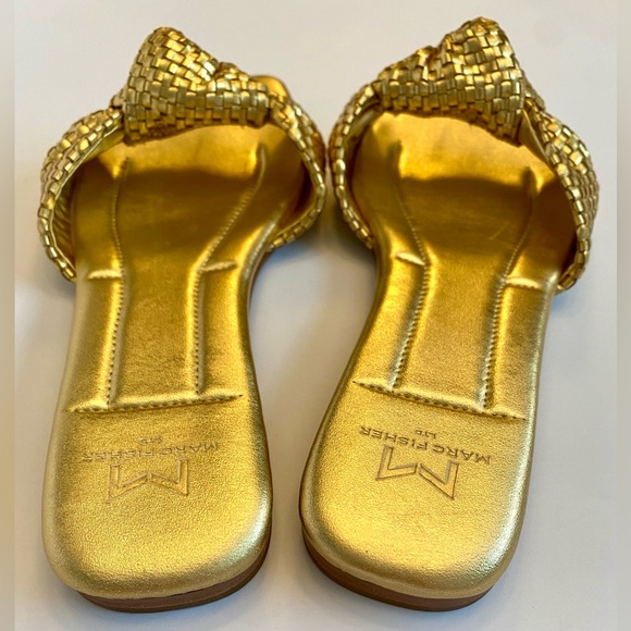 NWT Marc Fisher Marlon Slide gold flat sandal in women’s size 6M - Picture 7 of 16